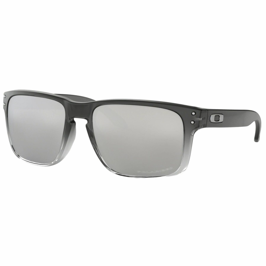 * Oakley Men'S Holbrook Sunglasses With Chrome Lense Grey Ink Fade Polarized Sunglasses