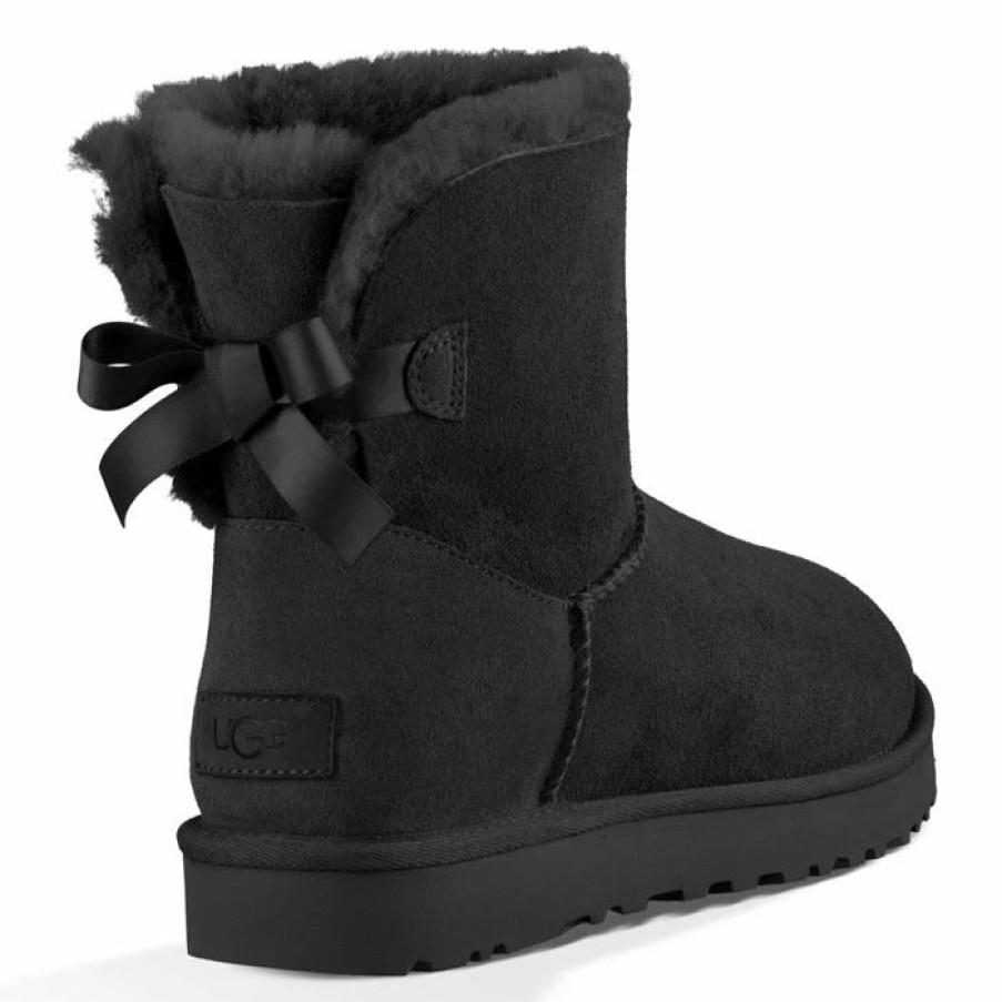 * Ugg Women'S Mini Bailey Bow Ii Boots Black Winter Boots