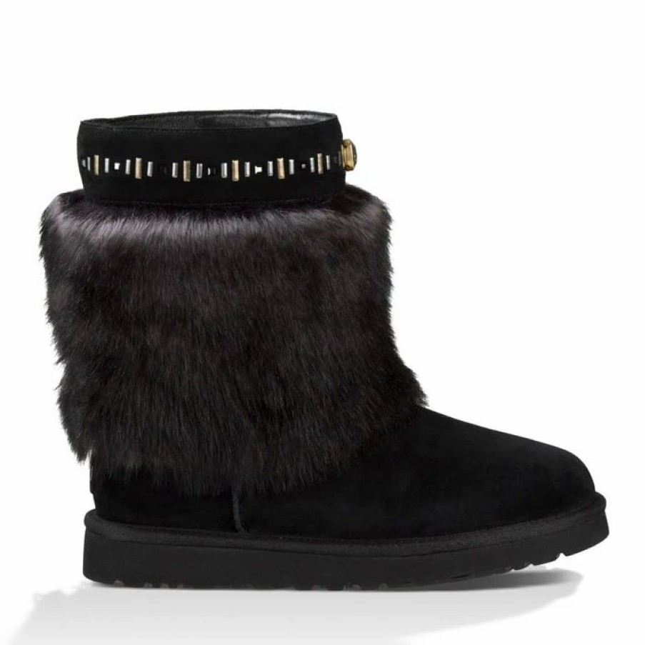 * Ugg Women'S Vilet Sheepskin Cuff Apres Ski Boots Black Winter Boots