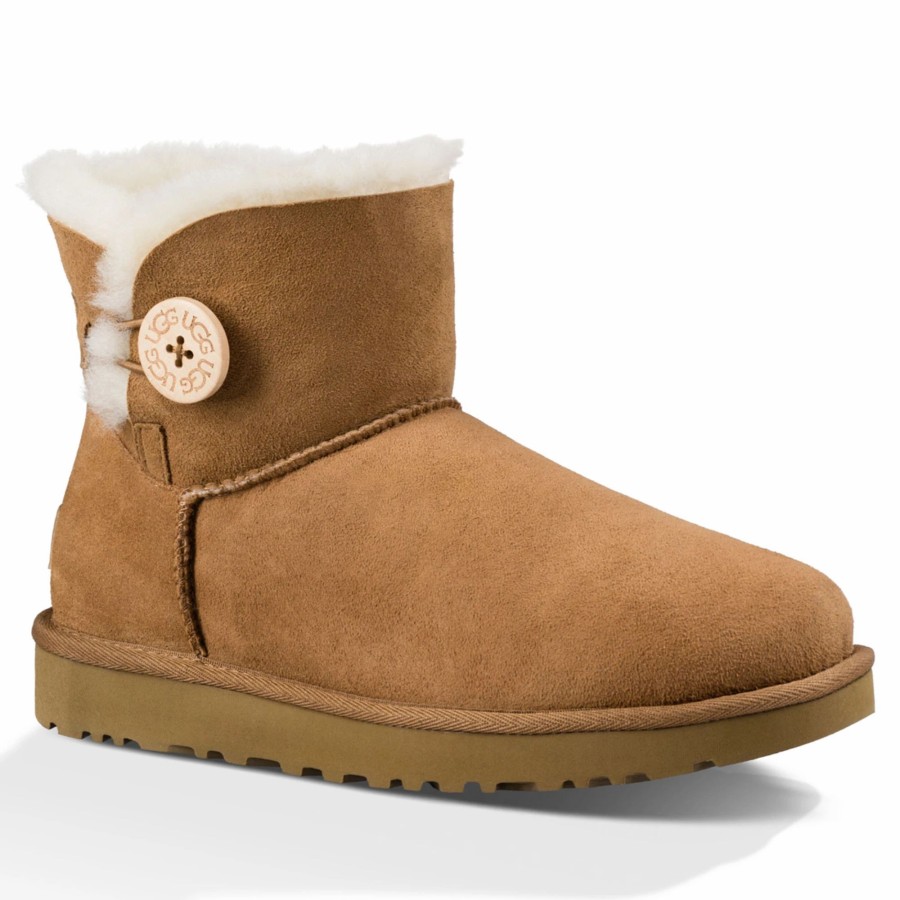 * Ugg Women'S Mini Bailey Button Ii Boots Chestnut Winter Boots