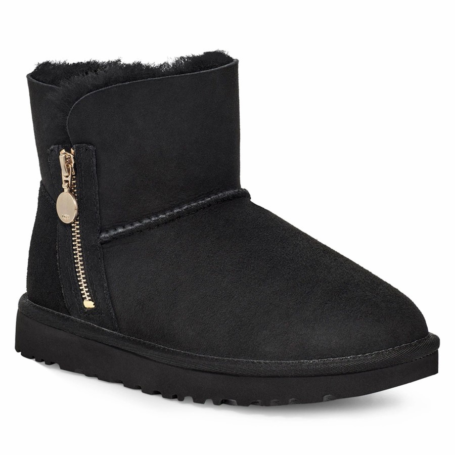 * Ugg Womens Bailey Zip Mini Boots Black Winter Boots