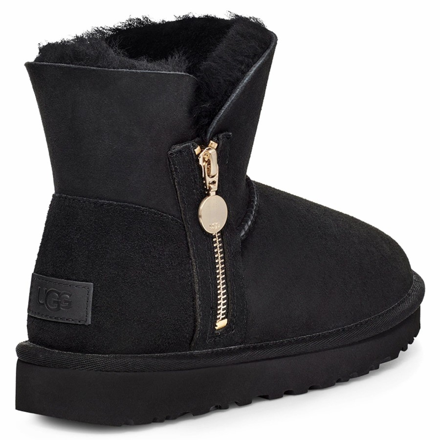 * Ugg Womens Bailey Zip Mini Boots Black Winter Boots